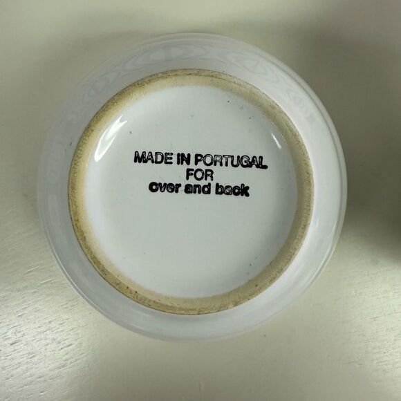 Made in Portugal for Over and Back White Ceramic Bowls Set of 2 - Picture 4 of 4